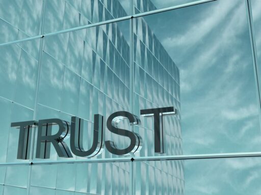 trust written on building