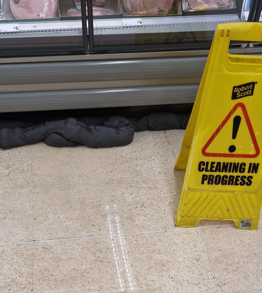 Can I claim Personal Injury if I have slipped on water from a leaking fridge or freezer in a supermarket?